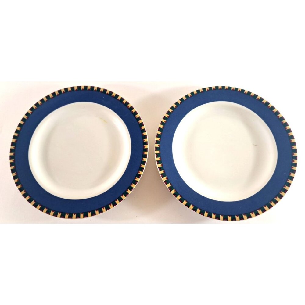 New Horizons Eddie Bauer Home Salad Plates Set of 2 Blue Southwest Western 7.5"